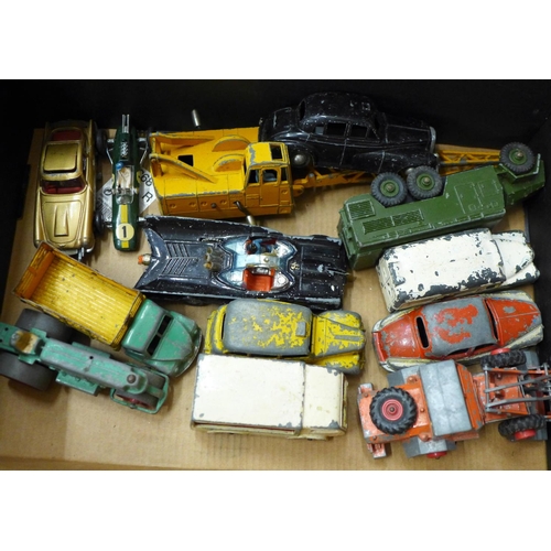 691 - Dinky, Corgi and Matchbox die-cast vehicles, including James Bond Aston Martin, 2x Batmobiles, playw... 