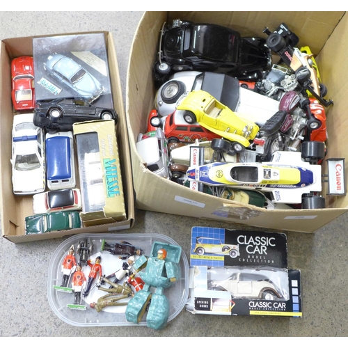 706 - Two boxes of die-cast model vehicles, Burago, Corgi and others