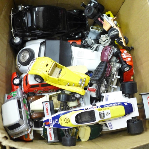 706 - Two boxes of die-cast model vehicles, Burago, Corgi and others