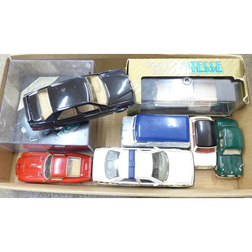 706 - Two boxes of die-cast model vehicles, Burago, Corgi and others