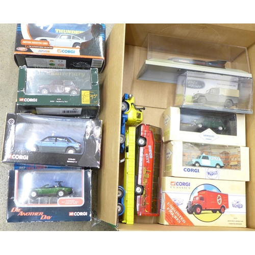 708 - Corgi die-cast model vehicles including James Bond 007, Land Rover, etc., most boxed