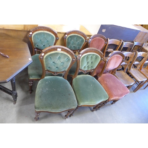 203 - A set of six Victorian mahogany dining chairs