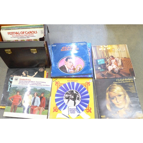 733 - Forty-one 1960's and 70's LP records, Rod Stewart, The Kinks, The Seekers, Beach Boys, The Monkees, ... 