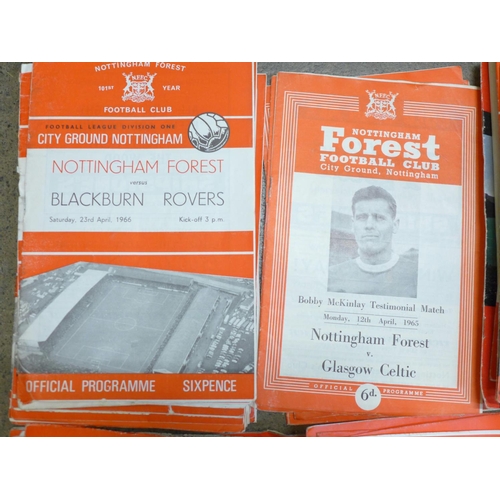 738 - Over 100 Nottingham Forest football programmes, all 1960's