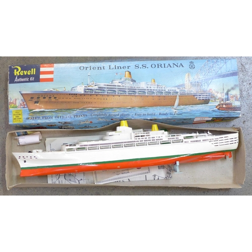 747 - A Revell Orient Liner S.S. Oriana, assembled, with box