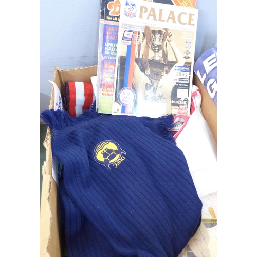 753 - Football collection; programmes, scarf, shirt, poster, scrap book, etc.