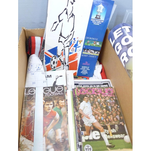 753 - Football collection; programmes, scarf, shirt, poster, scrap book, etc.