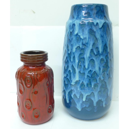 762 - Two West German vases, tallest 26cm