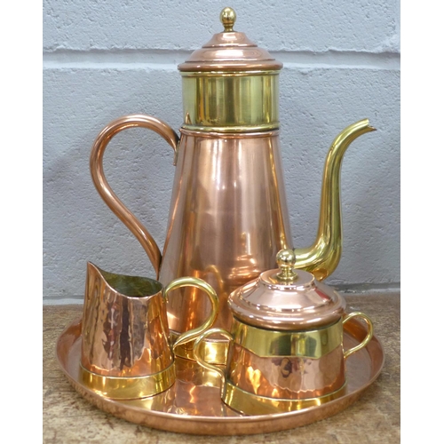 775 - A Vebalux Belgian copper coffee service