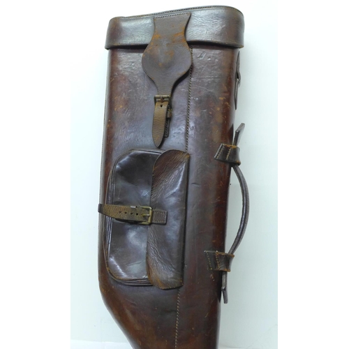 778 - A leather leg of mutton gun case, 79cm