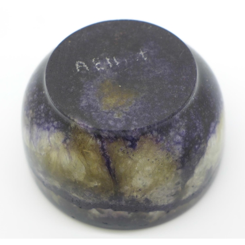 787 - A Blue John bowl in Odin vein by Andrew Elliot, diameter 62mm, height 35mm