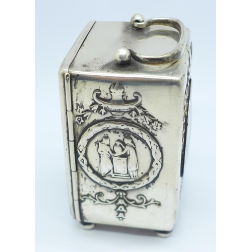 792 - A small silver clock case, Birmingham 1909, 102g