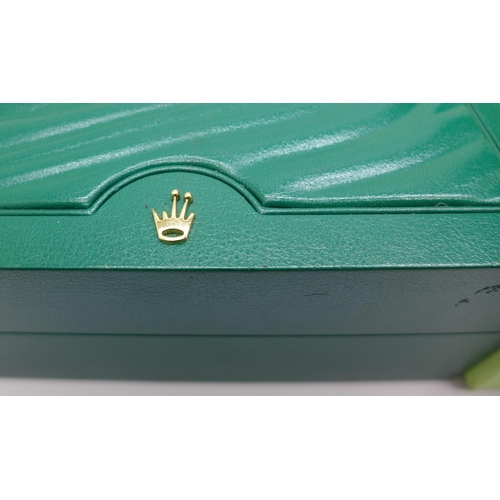 797A - A Rolex watch box, outer box and one other green watch box and outer box