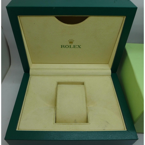 797A - A Rolex watch box, outer box and one other green watch box and outer box