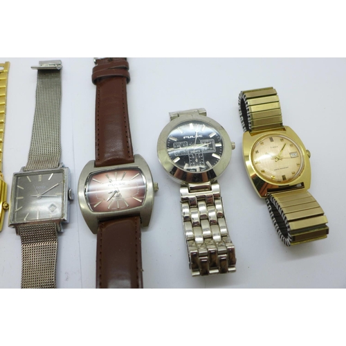 837 - A Berg automatic 25 jewel wristwatch and seven other wristwatches