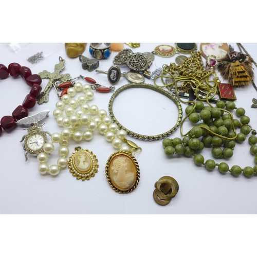 854 - A collection of jewellery, etc., some a/f