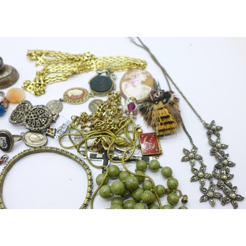 854 - A collection of jewellery, etc., some a/f