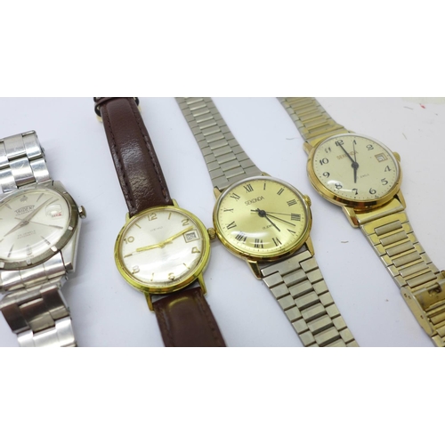 862 - A collection of wristwatches including Avia, Rotary, Timex, etc.