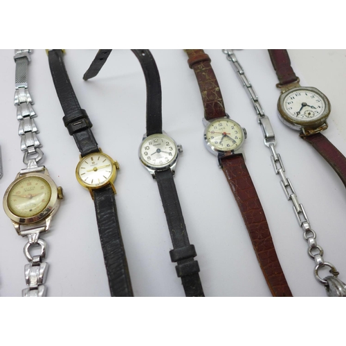 866 - Assorted lady's and gentleman's mechanical wristwatches including Seiko, Silver Angel, Tissot, Inger... 