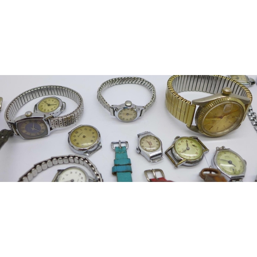 866 - Assorted lady's and gentleman's mechanical wristwatches including Seiko, Silver Angel, Tissot, Inger... 