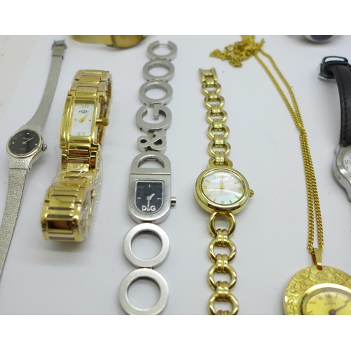 874 - Lady's wristwatches; Rotary, Timex, etc.