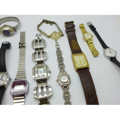 874 - Lady's wristwatches; Rotary, Timex, etc.