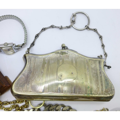 879 - Costume jewellery and a plated purse