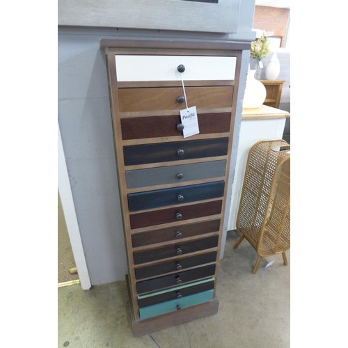 1365 - A multicoloured thirteen drawer chest (760973)   #