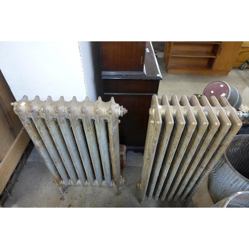 314 - Three Victorian cast iron radiators