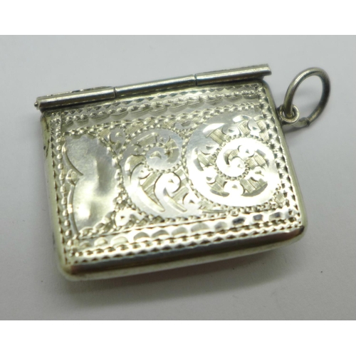 963 - A silver stamp case, Birmingham 1914