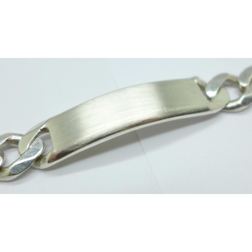 969 - A silver ID bracelet, 59g