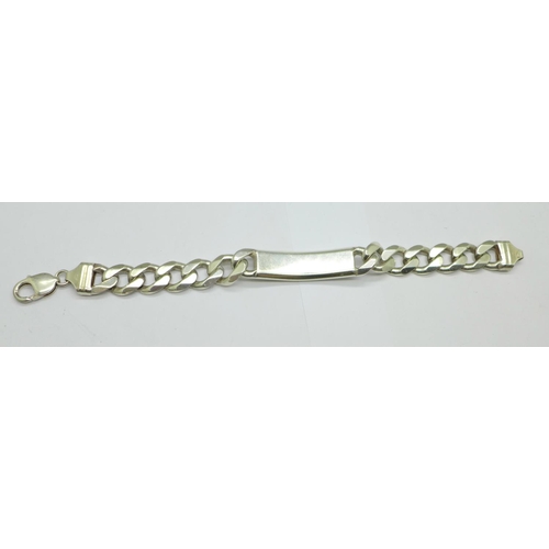 969 - A silver ID bracelet, 59g