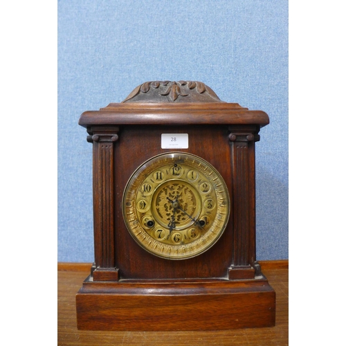 369 - A 19th Century American Waterbury Clock Co. oak bracket clock