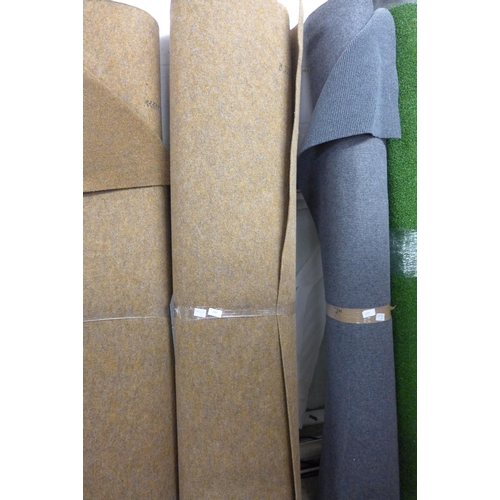 2432 - Roll of brown contract carpet - approx. 2m x 18m - 36 sq mtrs