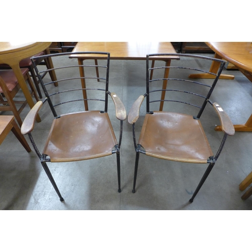 120 - A pair of Ladderax metal framed chairs