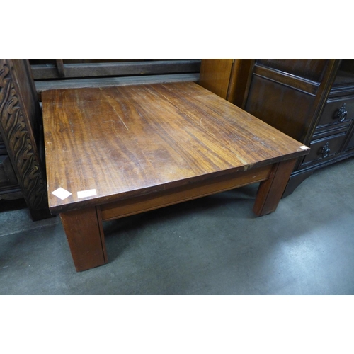 248 - A hardwood square coffee table