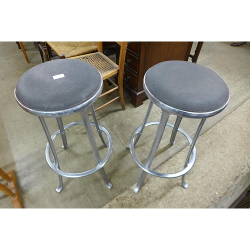 249 - A pair of aluminium bar stools