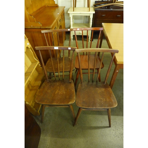 257 - A set of four Ercol stained 391 model chairs