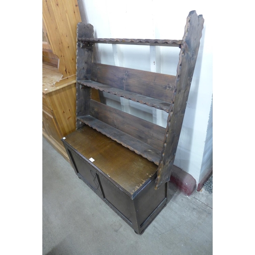 300 - An oak dressing chest, trolley, kitchen table, blanket box, etc. (8)