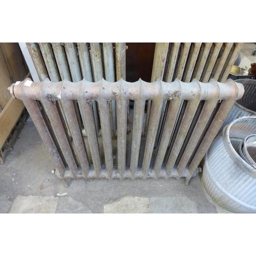 314 - Three Victorian cast iron radiators