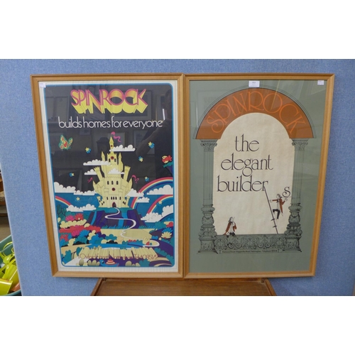 353 - Two vintage Spinrock Building posters, framed