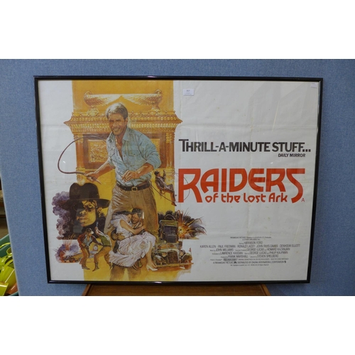 357 - A 1981 Raiders of the Lost Ark film poster, a Tarzan poster and three others