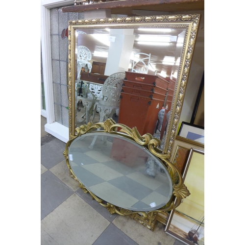 394 - Two gilt framed mirrors