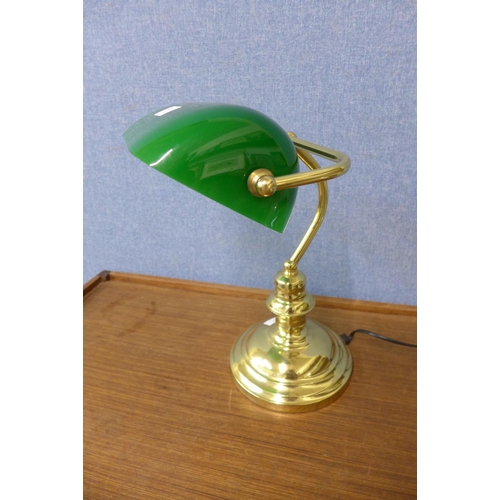 401 - A brass students desk lamp