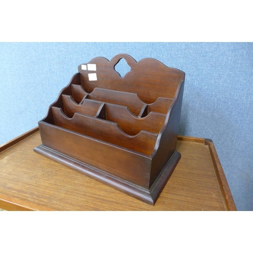 404 - A mahogany letter rack/desk tidy