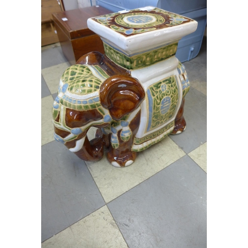 406 - A Chinese porcelain elephant garden seat