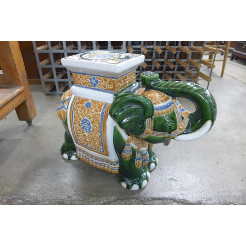 407 - A Chinese porcelain elephant garden seat