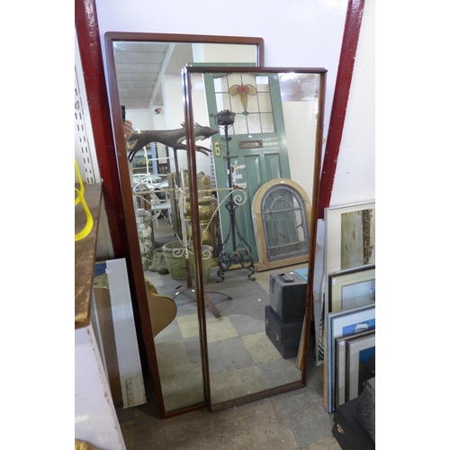 412 - Two teak farmed mirrors