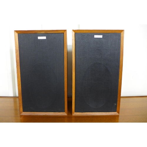 98 - A pair of teak speakers