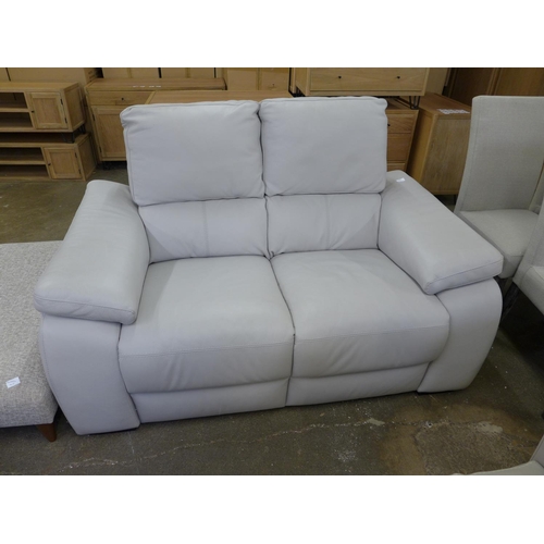 1611 - A grey leather two seater sofa (RW214)  *This lot is subject to VAT